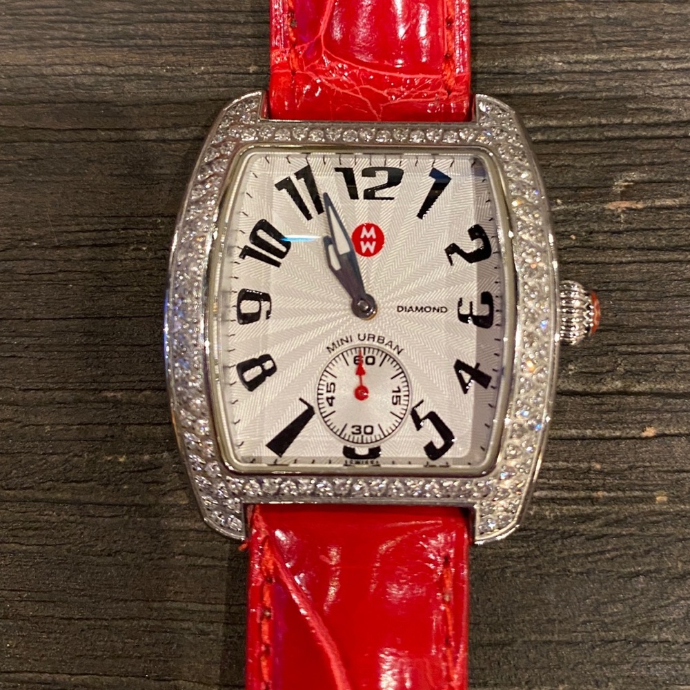 Michele Watch ‘Mini Urban w diamond bezel’